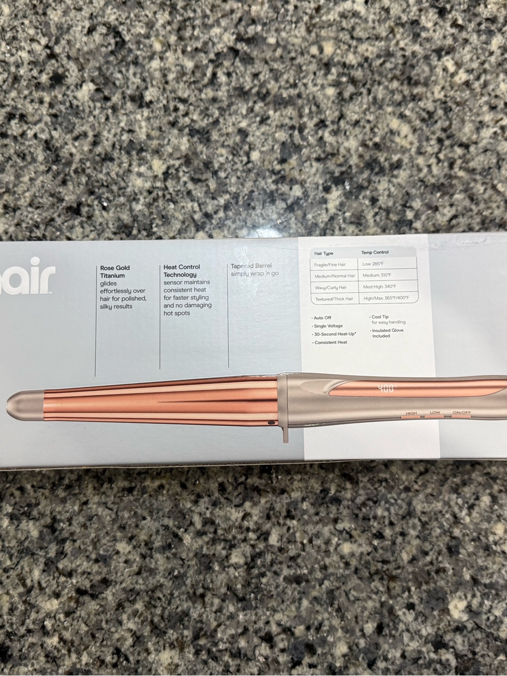 Conair Titanium Curling Wand 1 1/4”- 3/4” - Picture 4 of 5